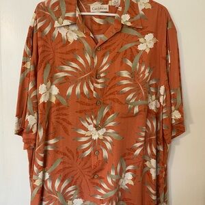Caribbean Men's Orange Floral Shirt
